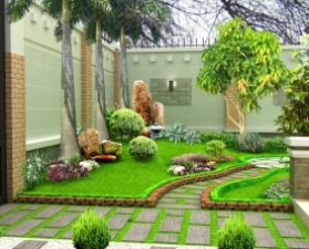Thi công thiết kế sân vườn