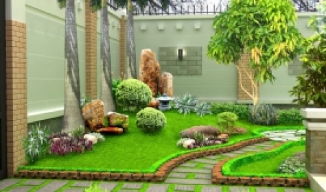Thi công thiết kế sân vườn