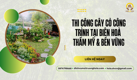 Thi công cây cỏ công trình tại Biên Hoà – Thẩm mỹ & bền vững